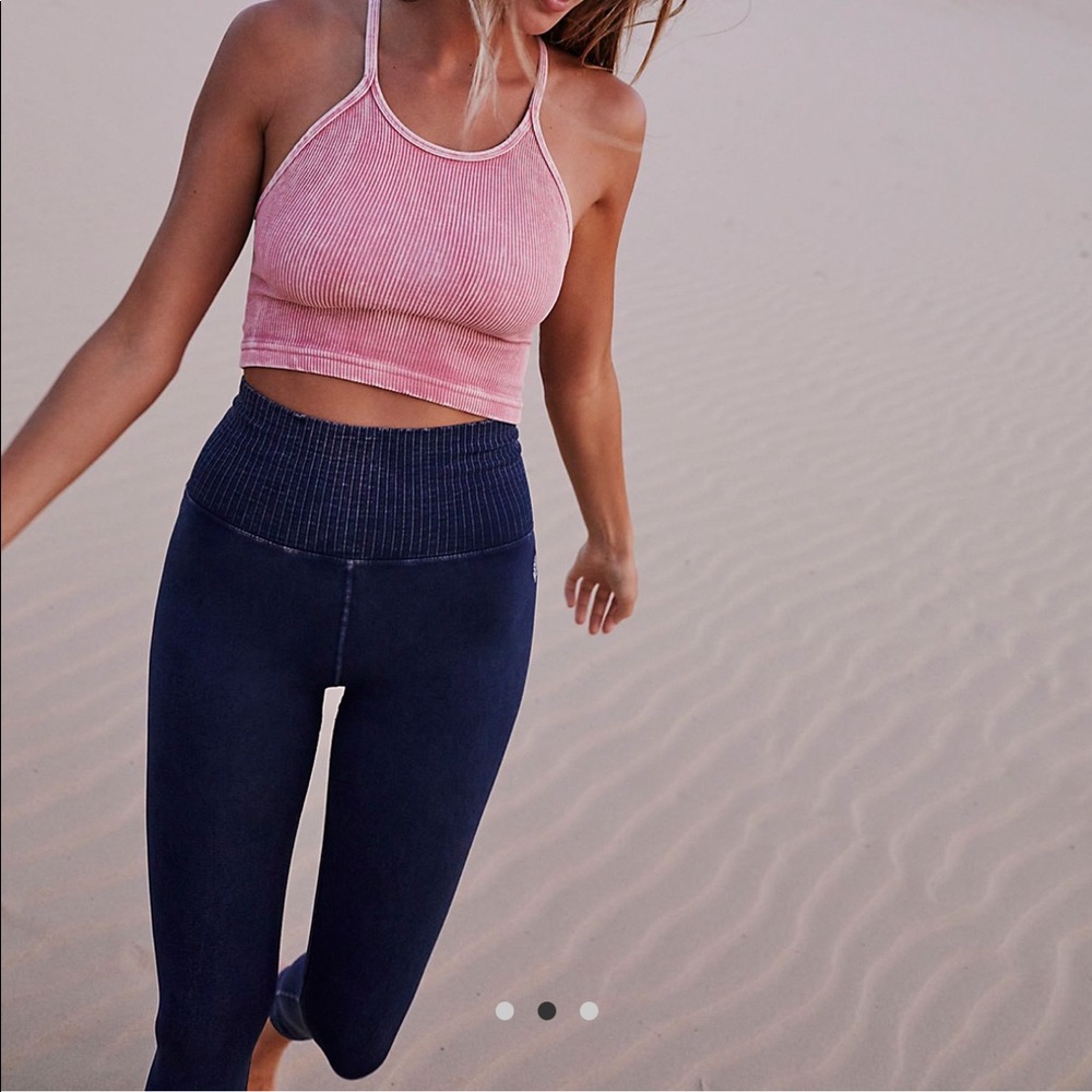 Free People Good Karma leggings in navy blue